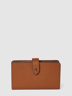 Кожаный кошелек с лейблом, модель TECH Lauren Ralph Lauren, коньячный цвет