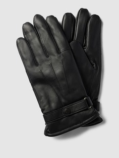 Кожаные перчатки с регулируемым ремешком, модель &quot;Burnished&quot; Barbour, черный
