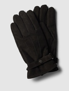 Кожаные перчатки с регулируемым ремешком, модель THIN Barbour, черный