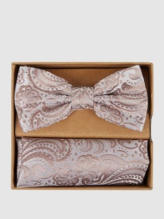 Комплект из галстука-бабочки и нагрудного платка с узором по всей поверхности Prince Bowtie, пыльно-розовый