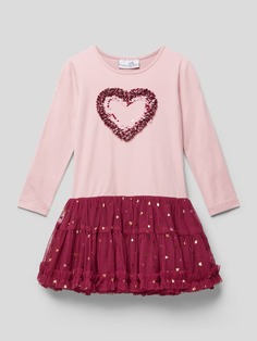 Мини-платье с отделкой пайетками Happy Girls, пыльно-розовый