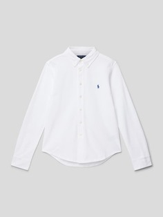 Повседневная рубашка с вышитой этикеткой Polo Ralph Lauren, белый