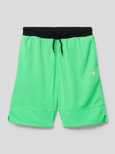 Спортивные шорты с рисунком дырок CHAMPION, неоновый зеленый