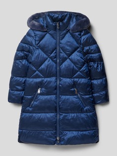 Стеганое пальто с капюшоном Mayoral, темно-синий
