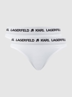 Трусики-стринги из смеси лиоцелла и эластана в упаковке 2 шт Karl Lagerfeld, белый
