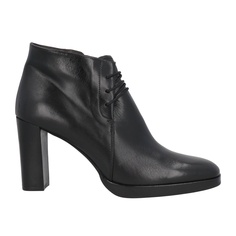 Ботинки Zinda Lace-up Leather Round Toe Square Heel, черный