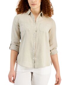 Женская льняная рубашка, созданная для macy&apos;s Charter Club