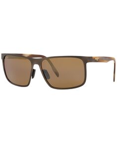 Мужские поляризованные солнцезащитные очки, mj000671 61 wana Maui Jim, коричневый
