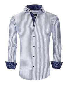 Мужская классическая рубашка slim fit business в морском стиле на пуговицах Azaro Uomo, белый