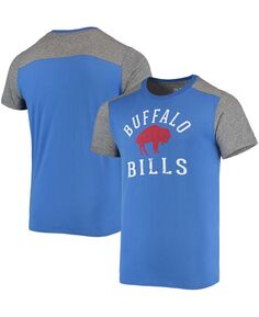 Мужская королевская, серая меланжевая футболка buffalo bills gridiron classics field goal slub Majestic, мульти