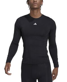 Мужская футболка с длинным рукавом techfit performance training adidas, черный