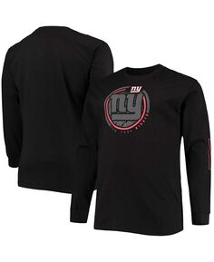 Мужская футболка big and tall black new york giants color pop с длинным рукавом Fanatics, черный