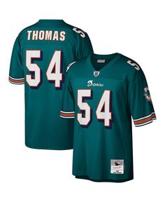 Футболка Mitchell &amp; Ness Men&apos;s Zach Thomas Aqua Miami Dolphins Legacy, темно-зеленый