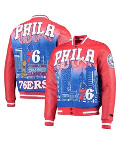 Мужская красная куртка philadelphia 76ers remix varsity с молнией во всю длину Pro Standard, красный