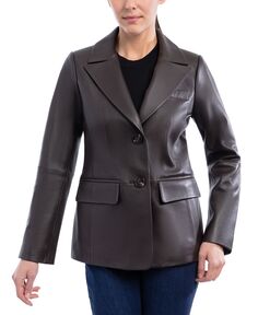 Женское кожаное пальто-пиджак Anne Klein, мульти