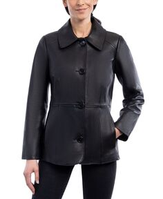 Женская кожаная куртка Anne Klein, черный