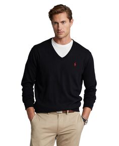Мужской хлопковый свитер с v-образным вырезом Polo Ralph Lauren, мульти