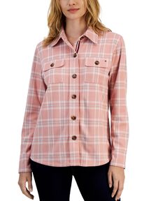 Женская куртка-рубашка в клетку с воротником Tommy Hilfiger, мульти