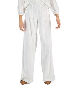 Женские широкие льняные брюки с высокой посадкой и складками, созданные для macy&apos;s INC International Concepts, белый