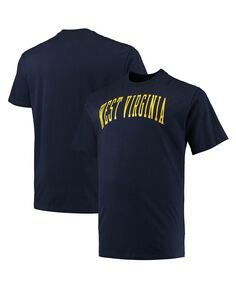 Мужская темно-синяя футболка с логотипом west virginia mountaineers big and tall arch team Champion, синий