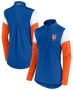 Женская оранжевая флисовая куртка New York Mets с молнией на четверть Fanatics