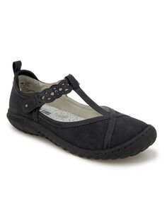 Женские туфли на плоской подошве с лютиками JBU, черный