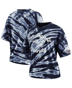 Женская темно-синяя футболка New England Patriots с принтом тай-дай WEAR by Erin Andrews, темно-синий