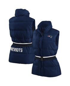 Женский пуховик с молнией во всю длину и поясом New England Patriots New England Patriots WEAR by Erin Andrews, темно-синий