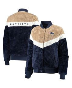 Женская темно-кремовая куртка New England Patriots Riot Squad из шерпы с застежкой на пуговицы G-III 4Her by Carl Banks