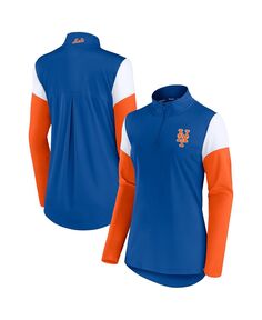 Женская флисовая куртка с молнией четверть цвета New York Mets Authentic Royal и оранжевого цвета Fanatics