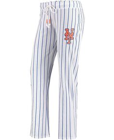 Женские белые ночные брюки в тонкую полоску New York Mets Vigor Concepts Sport, белый