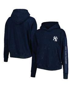 Женский темно-синий пуловер с капюшоном New York Yankees Marble The Wild Collective, темно-синий