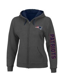 Женская флисовая куртка с капюшоном во всю длину и молнией во всю длину New England Patriots Profile