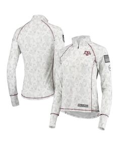 Женская белая куртка Texas A&amp;M Aggies OHT в военном стиле с арктическим камуфляжным принтом и молнией 1/4 Colosseum, белый