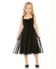 Платье миди с оборками для маленьких девочек MAC DUGGAL