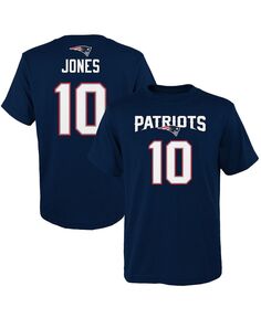 Футболка Big Boys Mac Jones Navy New England Patriots Mainliner с именем и номером Outerstuff
