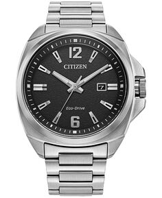 Eco-Drive Мужские спортивные роскошные часы с браслетом из нержавеющей стали, 42 мм Citizen