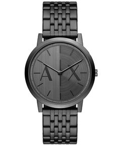 Мужские кварцевые двустрелочные часы из нержавеющей стали, черные, 40 мм Armani Exchange