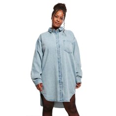 Короткое платье Urban Classics Oversized Long Sleeve, синий