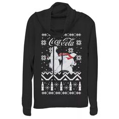 Свитер Coca-Cola Ugly для юниоров, пуловер с воротником-хомутом и полярным медведем Licensed Character, черный