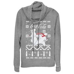Свитер Coca-Cola Ugly для юниоров, пуловер с воротником-хомутом и полярным медведем Licensed Character