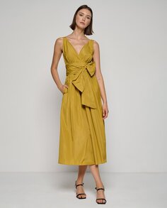 Платье с проймой из тафты Roberto Verino, желтый