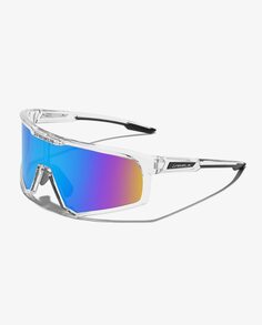 Спортивные солнцезащитные очки унисекс Dr. Franklin в прозрачной оправе и воронеными линзами D.Franklin, синий