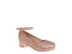 Туфли с блестками Badgley Mischka — детская обувь, розовое золото металлик
