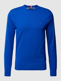 Вязаный свитер с пришивкой этикеток Tommy Hilfiger, синий