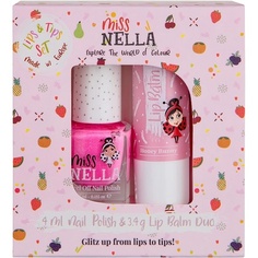 Набор лака для ногтей «Арбузное эскимо» и бальзама для губ «Медовый кролик» для детей, Miss Nella