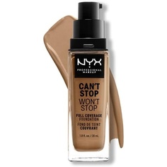 Can&apos;T Stop Won&apos;T Stop Тональный крем с полным покрытием Vegan Formula Matte Finish Caramel 15, Nyx Professional Makeup