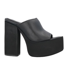 Босоножки Paloma Barceló Leather Round Toeline Geometric Heel, черный