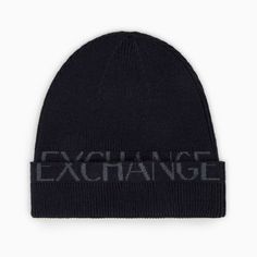 Шапка Armani Exchange, темно-синий