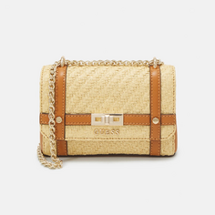 Сумка Guess Emilee Mini Flap, бежевый/коричневый